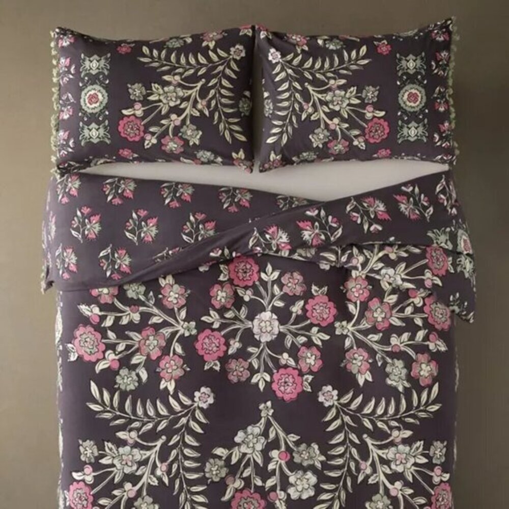 Urban Outfitters Delia Duvet Cotton Cover Black Multi Twin/Twin‎ XL
